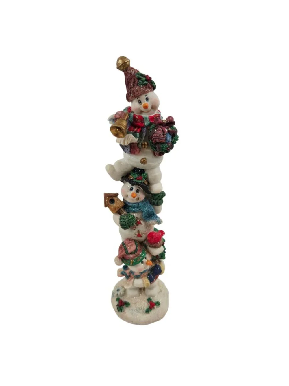 Cedar Creek Collectible Snowman Trio Figurine Box Holiday Decor Christmas